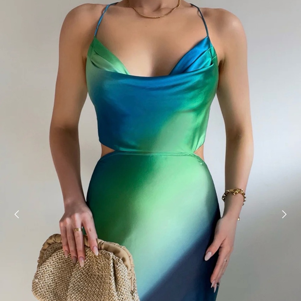 Runaway the label Santorini midi dress in lime dye NWT size 12